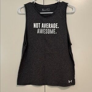 Under Armour Charcoal Muscle Tee with Bold Print size small